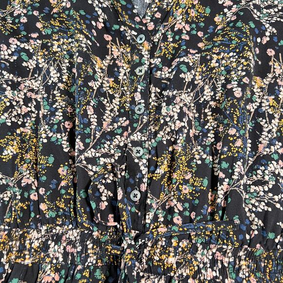 O'Neill Tylee Dress Black Floral Print Womens Medium Cottage Beachy Surfer NWT‎ - Picture 4 of 8